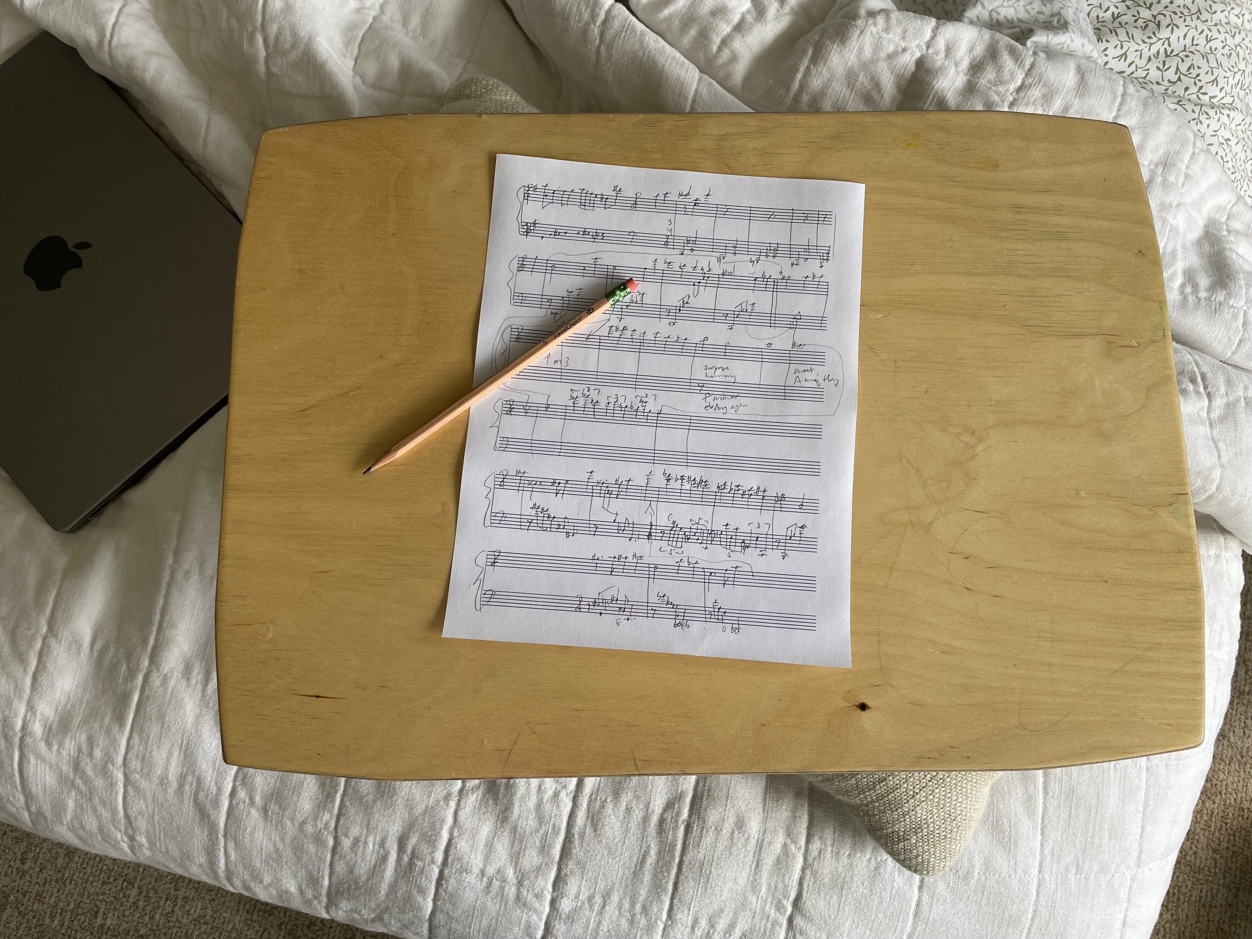 Handwritten, incomplete piano sonata sketch